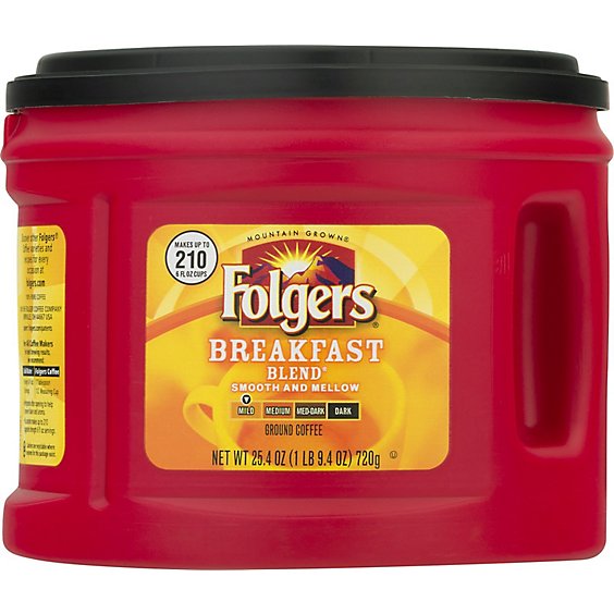 Folgers Coffee Ground Mild Roast Breakfast Blend - 25.4 Oz
