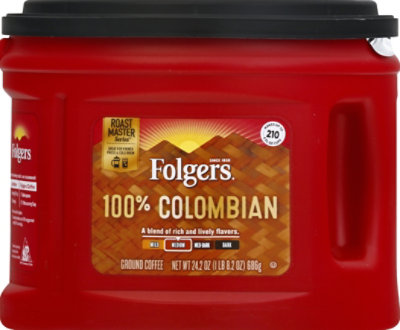 Folgers Coffee Ground Medium-Dark Roast Colombian Dintinctively Rich - 24.2 Oz - Image 2