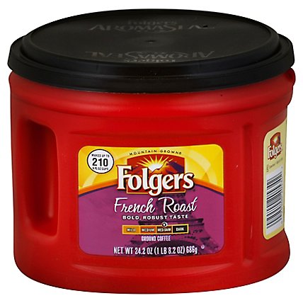 Folgers Coffee Ground Medium-Dark Roast French Roast - 24.2 Oz - Image 1