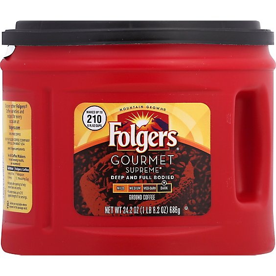 Folgers Coffee Ground Dark Roast Gourmet Supreme - 24.2 Oz