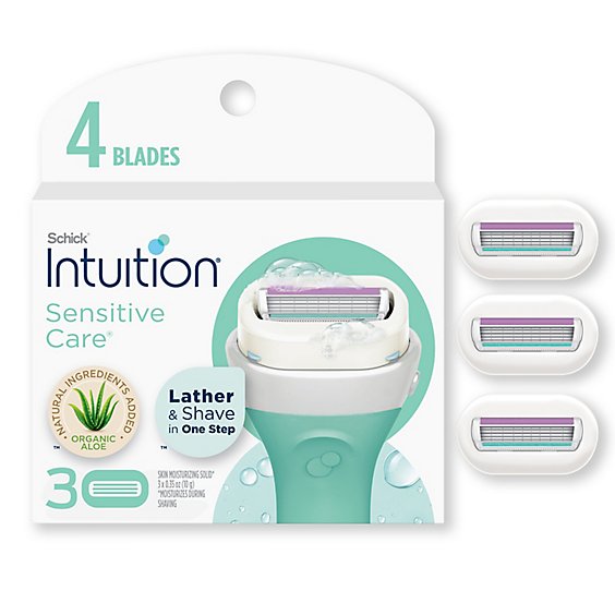 Schick Intuition Sensitive Care with Natural Aloe Womens Razor Blades Refill - 3  Count