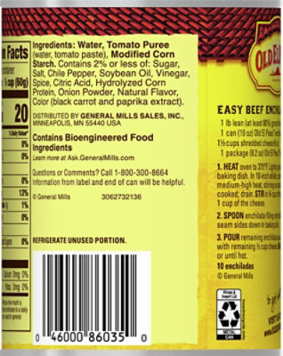 Old El Paso Sauce Enchilada Red Mild Can - 19 Oz - Image 6