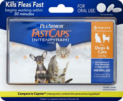 PetArmor FastCaps Nitenpyram Tablets For Dogs Cats 2 25 Lbs Blister Pack 6 Count randalls