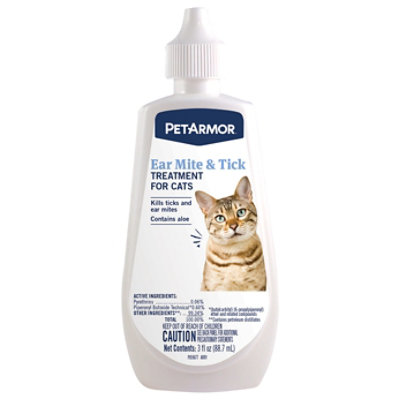 PetArmor Ear Mite & Tick Treatment For Cats Bottle - 3 Fl. Oz. - Vons