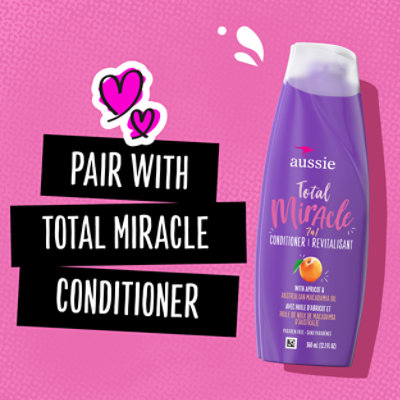 Aussie Total Miracle Paraben Free 7 in 1 Shampoo with Apricot & Macadamia - 12.1 Fl. Oz. - Image 3