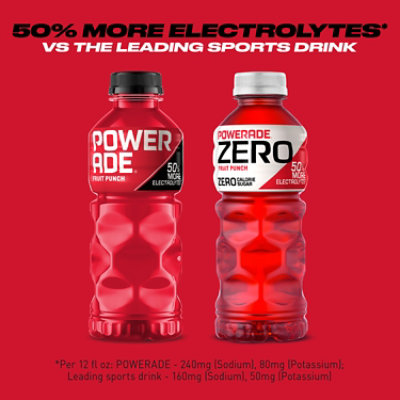 POWERADE Fruit Punch Electrolyte Sports Drink Bottles Pack - 8-20 Fl. Oz. - Image 2