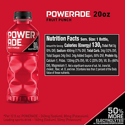 POWERADE Sports Drink Electrolyte Enhanced Fruit Punch - 8-20 Fl. Oz. - Image 2