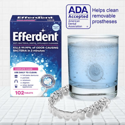 Efferdent Denture Cleanser Anti-Bacterial Tablets - 102 Count - Image 3