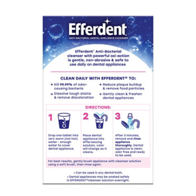 Efferdent Denture Cleanser Anti-Bacterial Tablets - 102 Count - Image 4