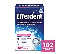 Efferdent Denture Cleanser Anti-Bacterial Tablets - 102 Count