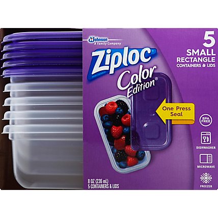 Ziploc Containers & Lids Rectangle Small Purple - 5 Count - Image 2