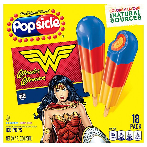 Popsicle Ice Pops DC Wonder Woman - 18 Count