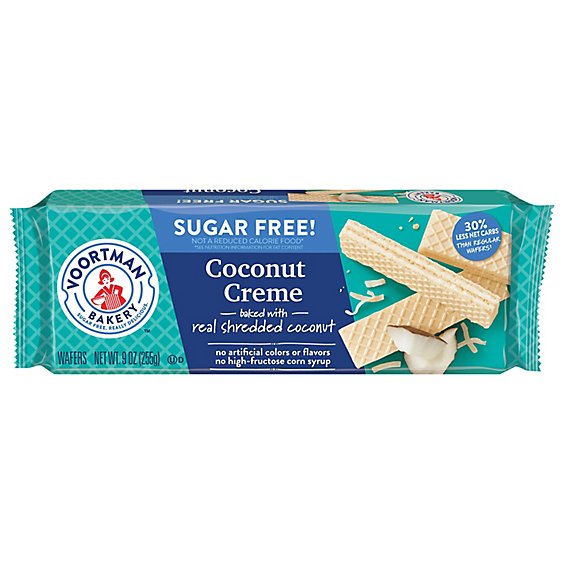 Voortman Bakery Wafers Sugar Free Coconut Creme - 9 Oz