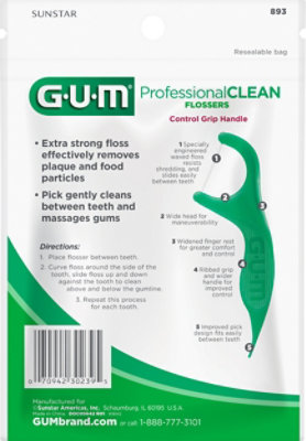GUM Professional Clean Extra Strong Shred Resistant Easy Grip Handle Floss Picks - 90 Count - Image 6