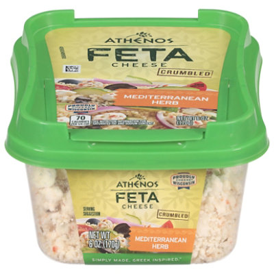 Athenos Cheese Feta Crumbled Mediterranean Herb - 6 Oz - Image 1