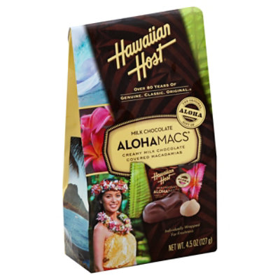 Hawaiian Host AlohaMacs Macadamia Nuts Milk Chocolate Boutique Bag - 4.5 Oz