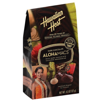 Hawaiian Host Alohamacs Macadamia Nuts Dark Chocolate Boutique Bag - 4.5 Oz