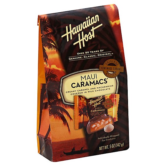 Hawaiian Host Maui Carmacs Macadamias Creamy Caramel And Milk Chocolate Bag - 5 Oz