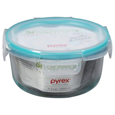 Snapware Total Solution 4-Cup Round Pyrex Glass Storage Container