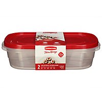 Rubbermaid Take Alongs Containers + Lids Rectangles With Quik Clik Seal Large 1 Gallon - 2 Count - Image 3