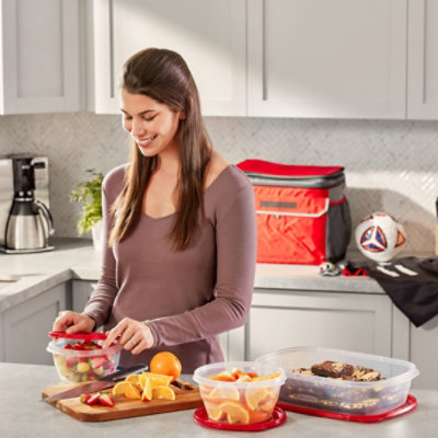 Rubbermaid Take Alongs Containers + Lids Rectangles With Quik Clik Seal Large 1 Gallon - 2 Count - Image 5