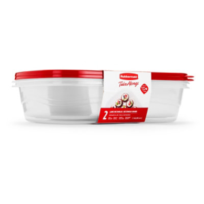 Rubbermaid Take Alongs Containers + Lids Rectangles With Quik Clik Seal Large 1 Gallon - 2 Count - Image 3