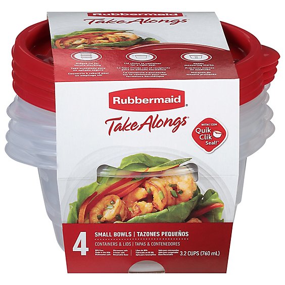 Rubbermaid Take Alongs Containers + Lids Round 4pc - Each