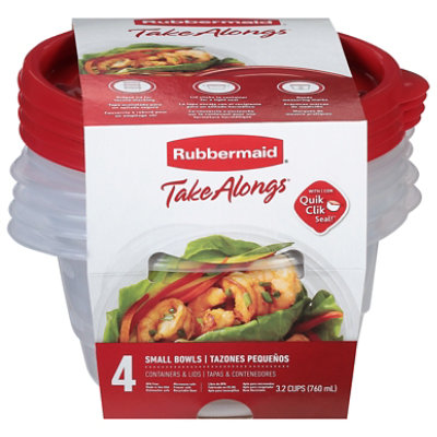 Rubbermaid Containers & Lids, Small Bowls, 3.2 Cups 4 ea