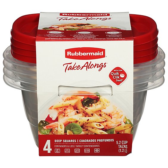 Rubbermaid Take Alongs Containers + Lids Deep Sqre 4pc - 4 Count