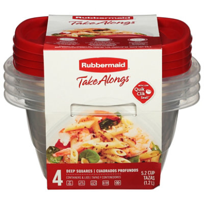 Rubbermaid TakeAlongs Small Bowl Food Storage Containers, 3.2 Cup, 2 Count  (Pack of 3) Total 6 Containers