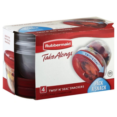 Rubbermaid Take Alongs Containers + Lids Twist N Seal Snackers 1.2