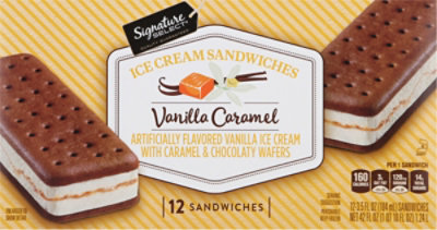 Signature SELECT Ice Cream Sandwiches Vanilla Caramel - 12-3.5 Fl. Oz ...