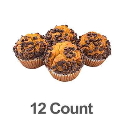 Mini Chocolate Chip Pumpkin Muffins 12 Count - Each - Image 1