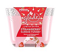 Glade 3 Wick Strawberry Sundae Funday Infused With Essential Oils Candle Jar - 6.8 Oz