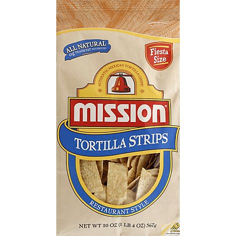 Mission Tortilla Strips Restaurant Style Fiesta Size - 20 Oz