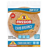 Mission Carb Balance Tortillas Whole Wheat Super Soft Soft Taco Bag 8 Count - 12 Oz - Image 1