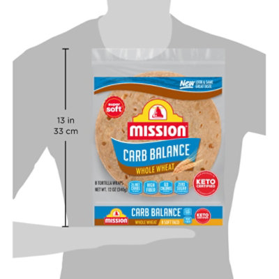 Mission Carb Balance Tortillas Whole Wheat Super Soft Soft Taco Bag 8 Count - 12 Oz - Image 5