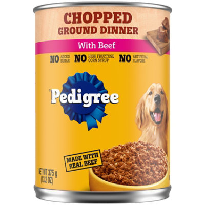 Pedigree Chopped Ground Dinner Beef Flavor Adult Canned Soft Wet Dog Food - 13.2 Oz - Image 1