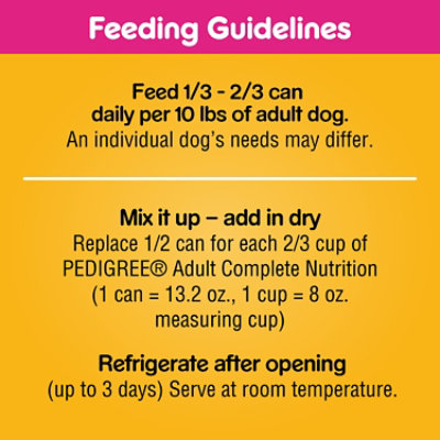 Pedigree Chopped Ground Dinner Beef Flavor Adult Canned Soft Wet Dog Food - 13.2 Oz - Image 3