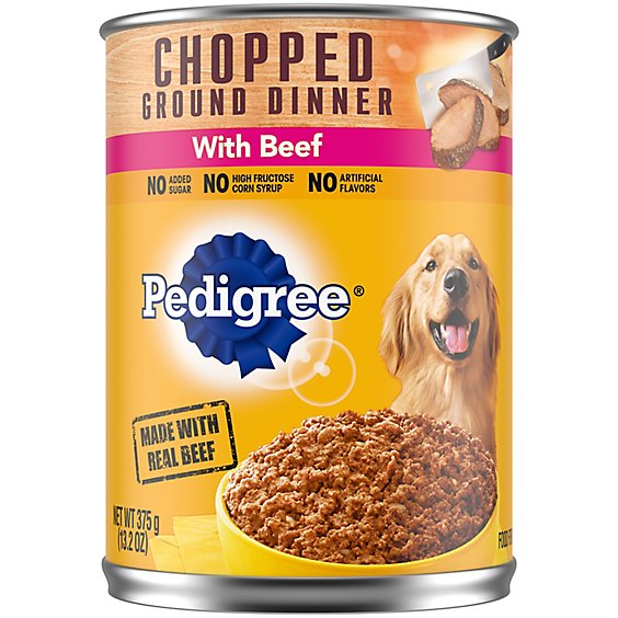Pedigree Chopped Ground Dinner Adult Filet Mignon And Beef Wet Dog Food Variety Pack - 12-13.2 Oz