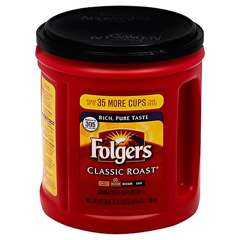 Folgers Coffee Ground Medium Roast Classic Roast - 38.4 Oz