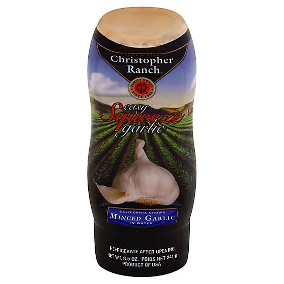 Christopher Ranch Garlic Minced In Water Easy Squeeze - 8.5 Oz