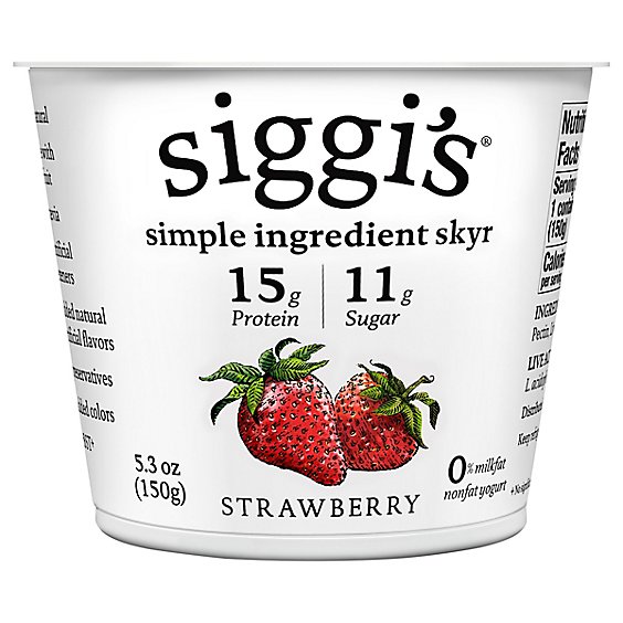 siggi's Strawberry Icelandic Skyr Nonfat Yogurt - 5.3 Oz