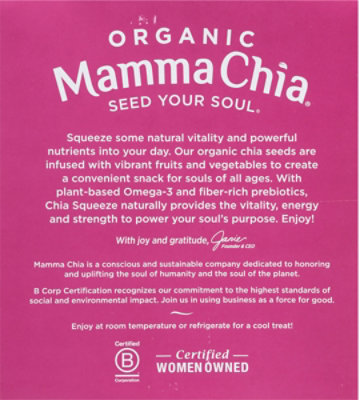Mamma Chia Organic Vitality Snack Chia Squeeze Strawberry Banana Pack - 4-3.5 Oz - Image 6