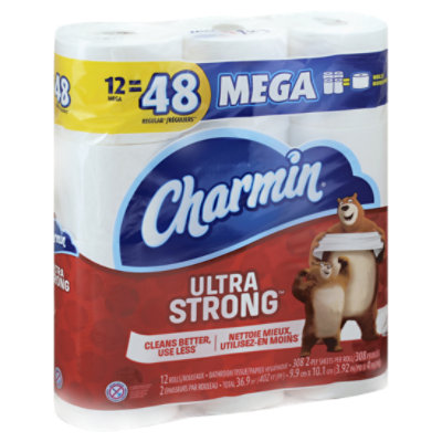 Charmin Ultra Strong Bathroom Tissue Mega Rolls 2 Ply - 12 Roll