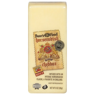 Boars Head Cheese Horseradish Cheddar Spicy - 8 Oz - Image 1