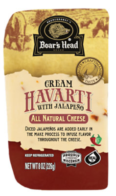 Boars Head Cheese Pre Cut Cream Havarti With Jalapeno - 8 Oz - Image 1