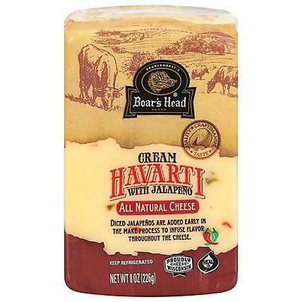 Boars Head Cheese Pre Cut Cream Havarti With Jalapeno - 8 Oz - Image 1