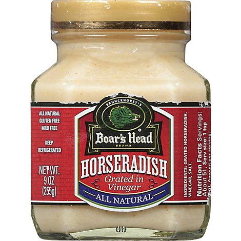 Boars Head Horseradish Grated In Vinegar Glass - 9 Oz