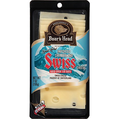 Boars Head Cheese Swiss Gold Label Imp - 7 Oz